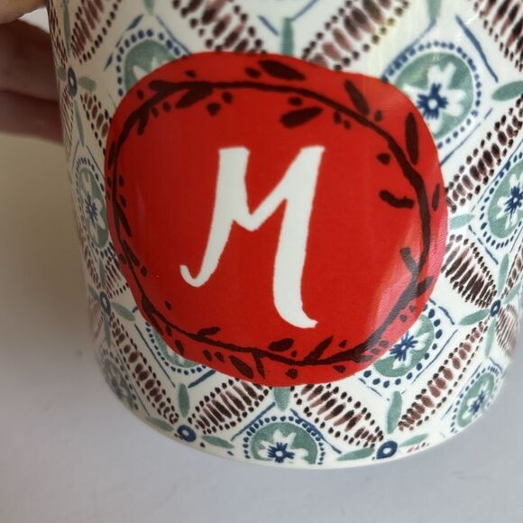 Anthropologie Alexandre Dumas Monogram Initial M Friendship Mug Cup NWT - Picture 9 of 10